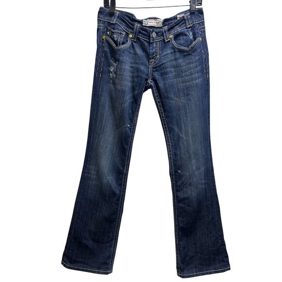 Mek Denim USA Oakaca Bootcut Jeans 28x34 Distressed Grunge Low Rise Boho Western - Picture 3 of 10